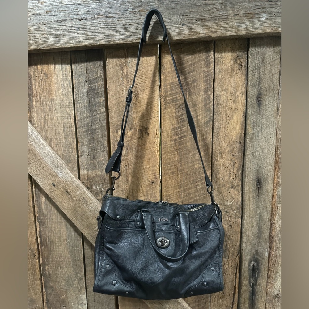 Black studded coach leather crossbody - Picture 3 of 11